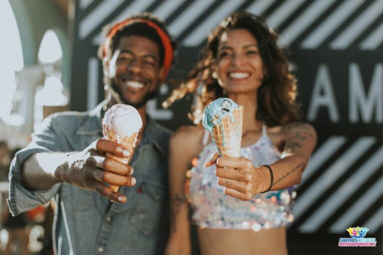 cheerful-couple-enjoying-ice-cream-happy-to-know-How-soon-can-i-eat-ice-cream-after-tooth-extraction
