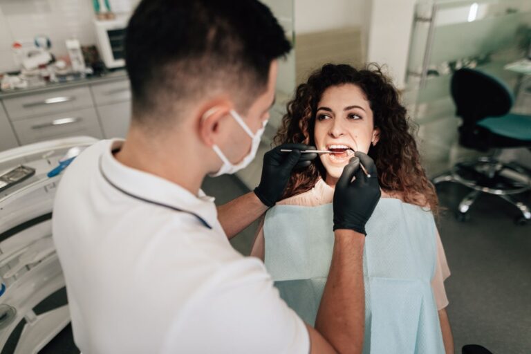 Woman having a dental checkup
