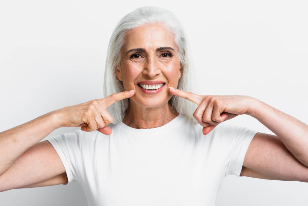 adult woman smiling