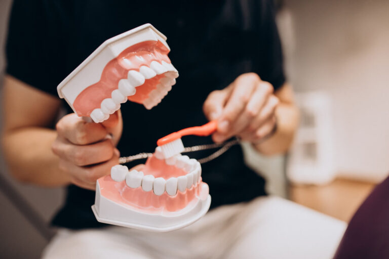 dentist cleaning denture