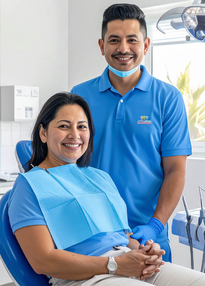 hispanic mom getting affordable dental care at somos dental