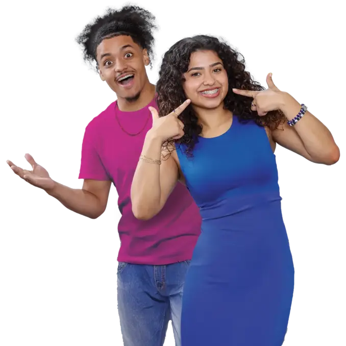 mobile-hispanic-couple-smiling-with-braces-to-the-camera